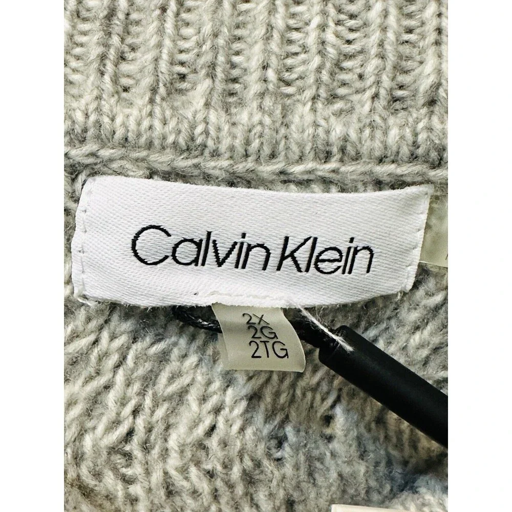 NWT Calvin Klein Women Size 2X Knitted Cowl Neck Long Sleeve Pullover Sweater